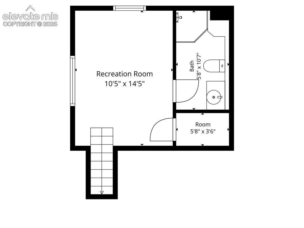 Image 39 of 40: Secondary Bedroom & Bath or Rec Room