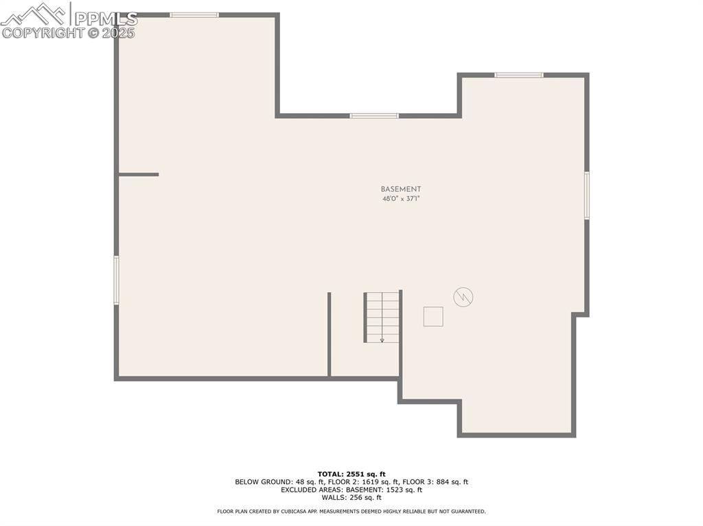 Image 44 of 46: Basement floorplan, unfinished