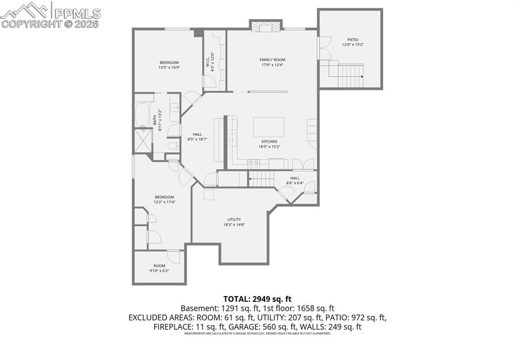Image 20 of 39: Finished basement floor plan