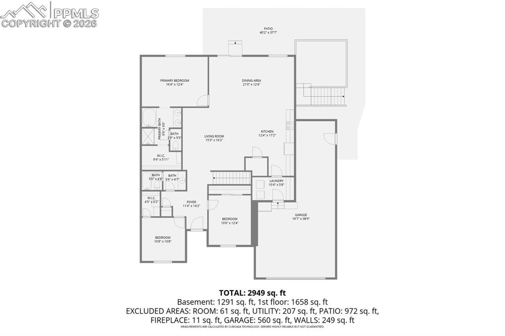 Image 4 of 39: Main level floor plan