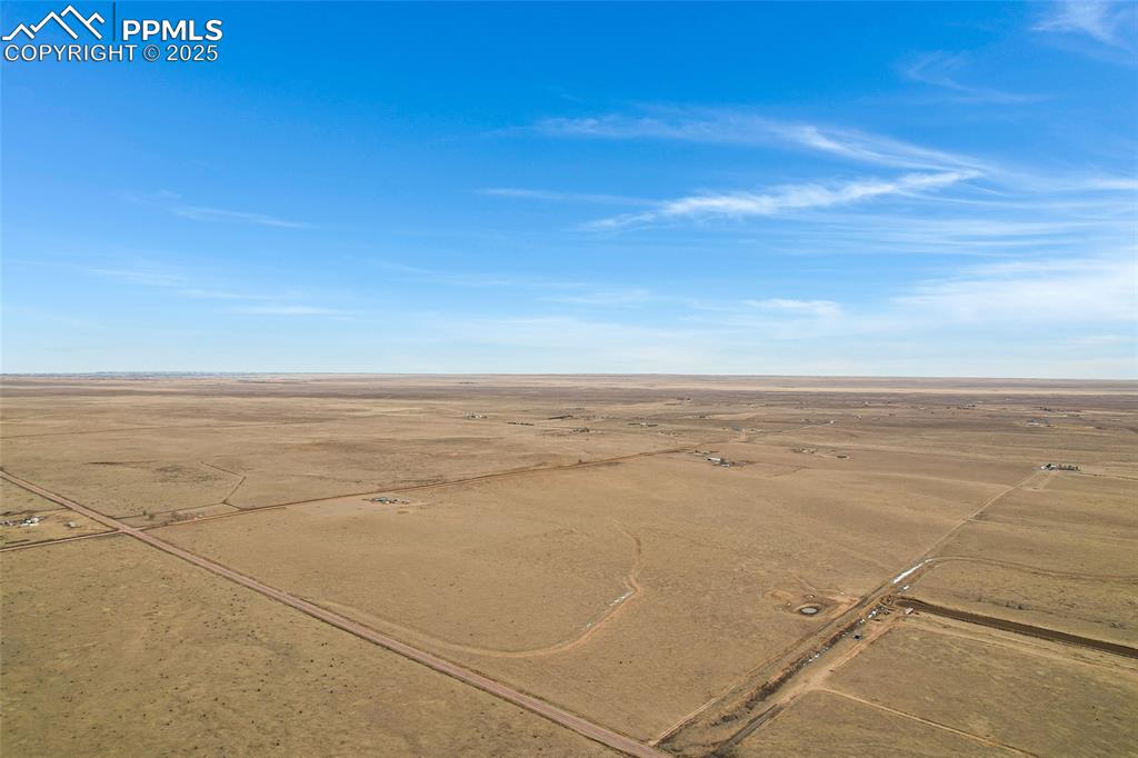 Caption: Overview of rural landscape with a desert landscape