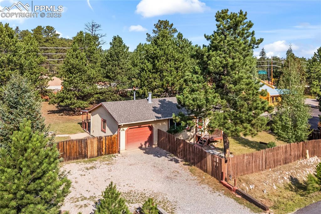 Caption: View from above of property