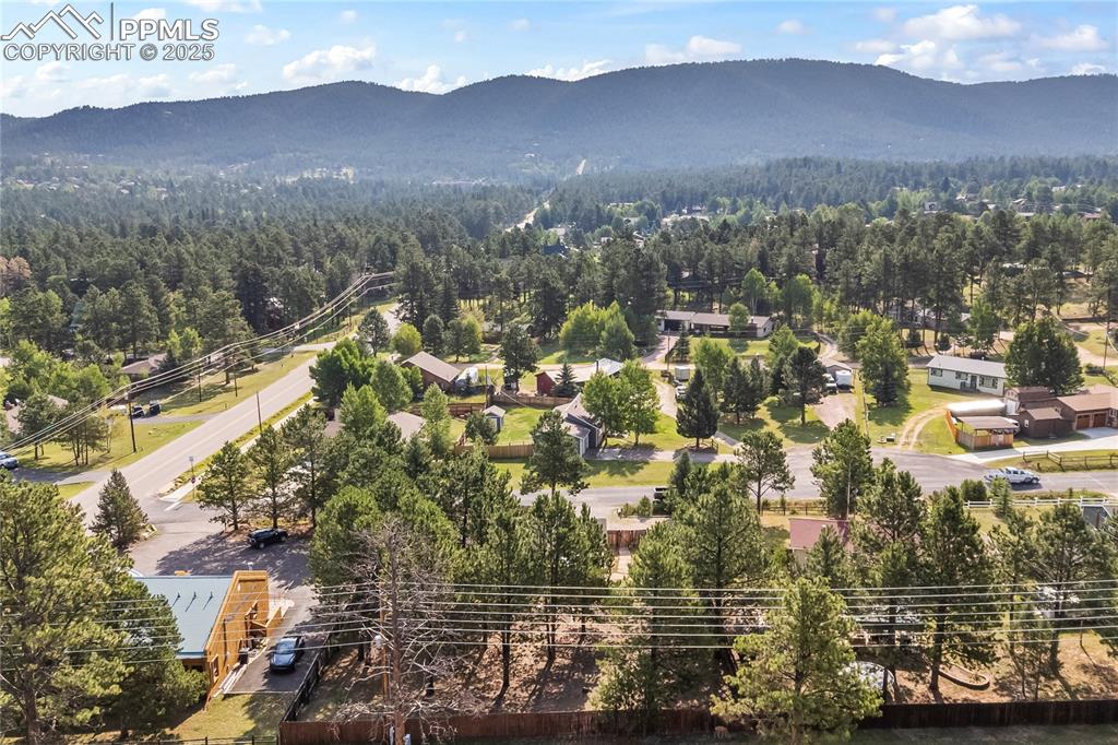 Image 3 of 36: Aerial view of a forest and mountains