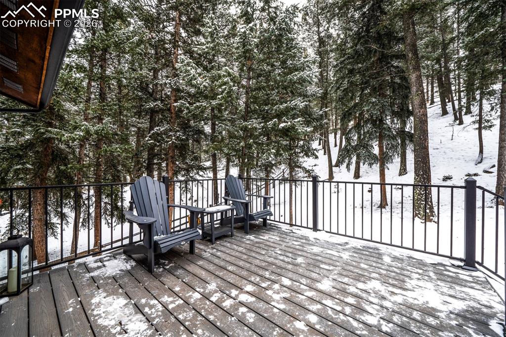 Image 5 of 29: View of snow covered deck