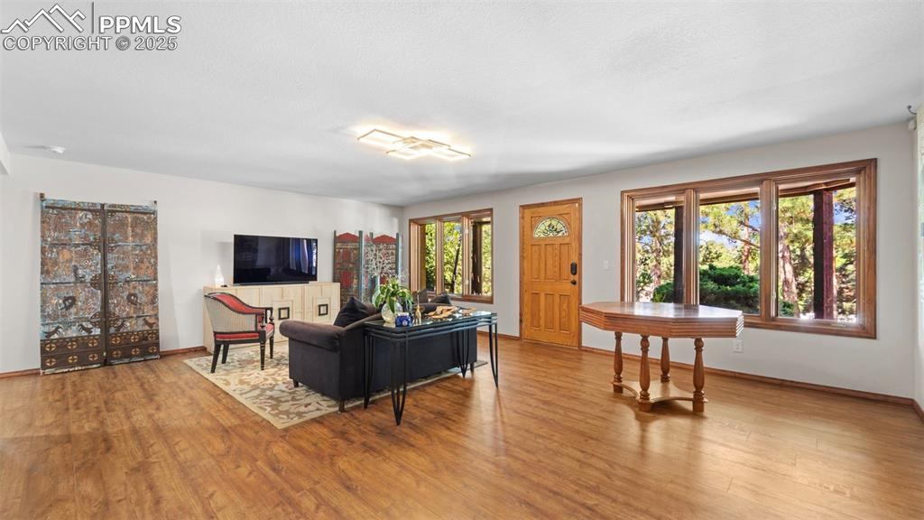 Image 31 of 46: Living area featuring plenty of natural light and light wood finished floor