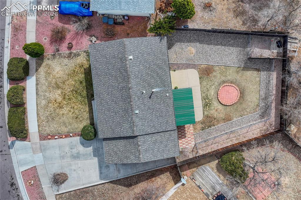 Image 45 of 49: Aerial view of property