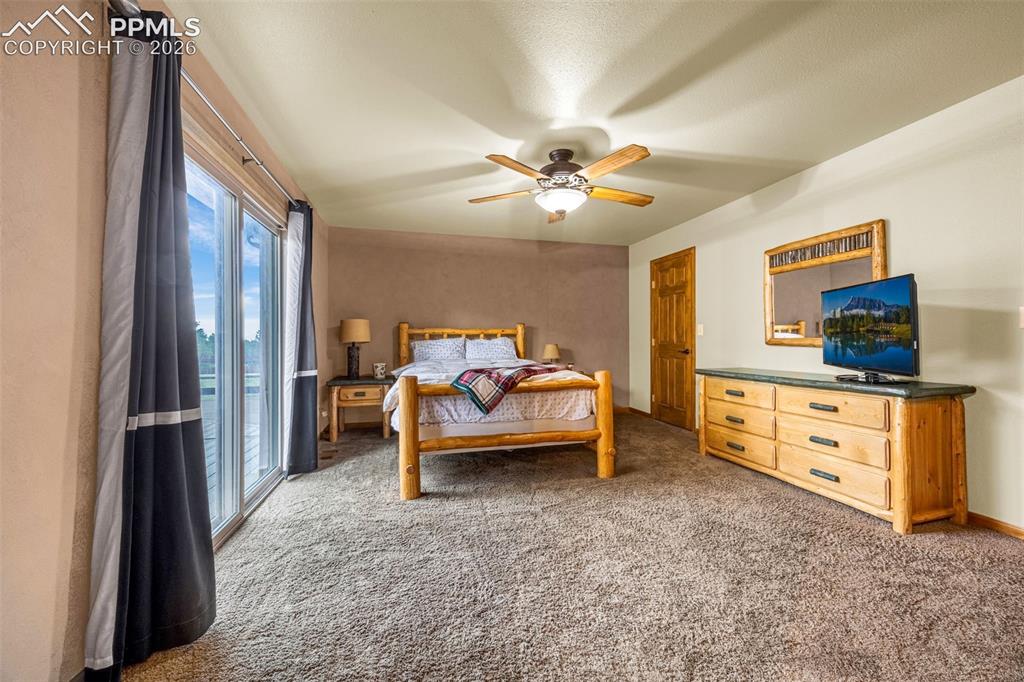 Image 12 of 36: Bedroom featuring carpet and ceiling fan