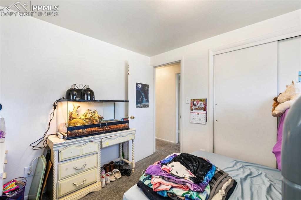 Image 18 of 49: Bedroom featuring a closet and carpet flooring