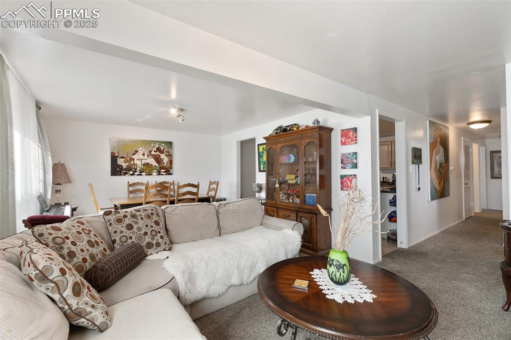 Image 5 of 49: View of carpeted living room