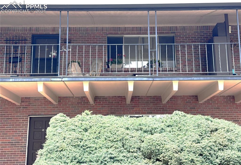 Caption: Exterior view of brick siding