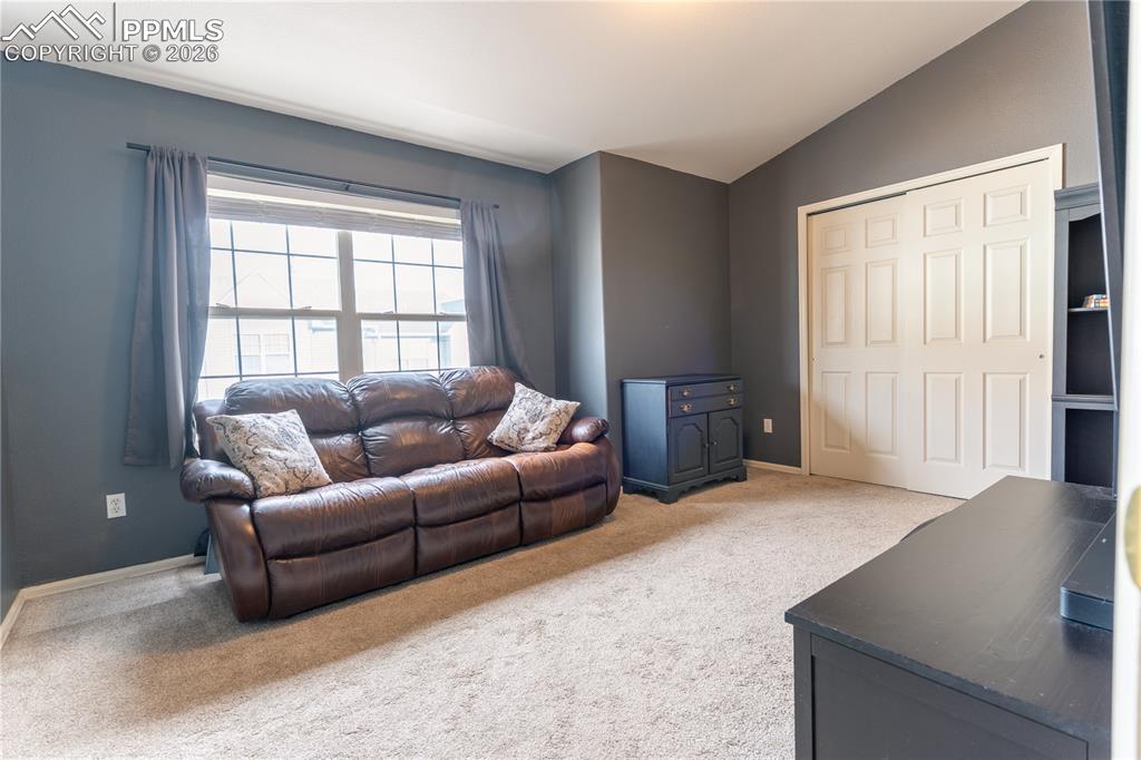 Image 13 of 23: bedroom with lofted ceiling