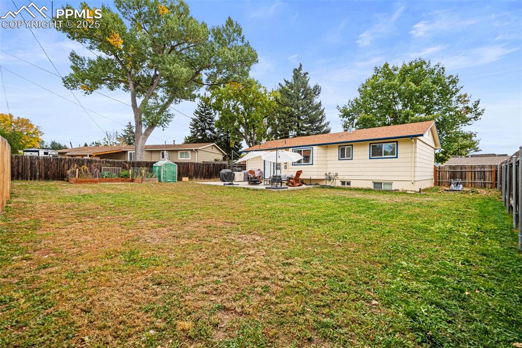 Image 29 of 33: Back of house with a patio and a fenced backyard