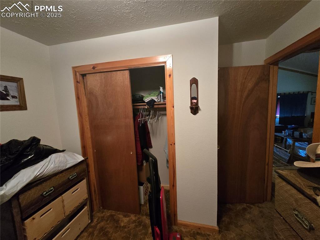 Image 10 of 23: Bedroom with carpet flooring, a closet, and a textured ceiling