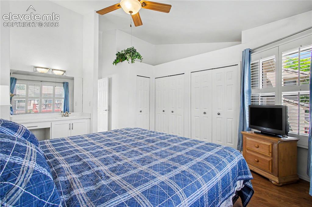 Image 13 of 25: Primary bedroom with great closet space and sink 