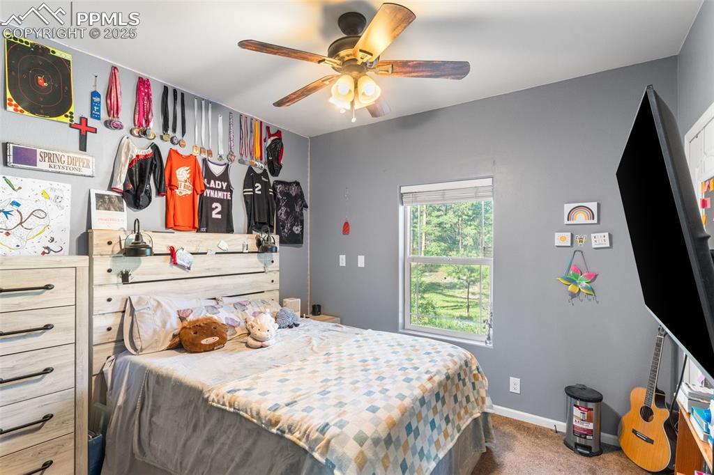 Image 19 of 46: Bedroom featuring carpet and ceiling fan