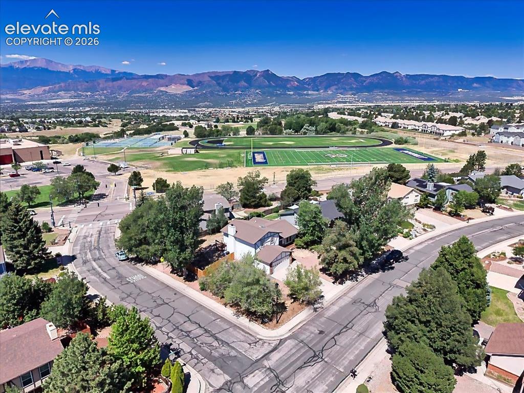 Image 45 of 50: Aerial perspective highlighting the home