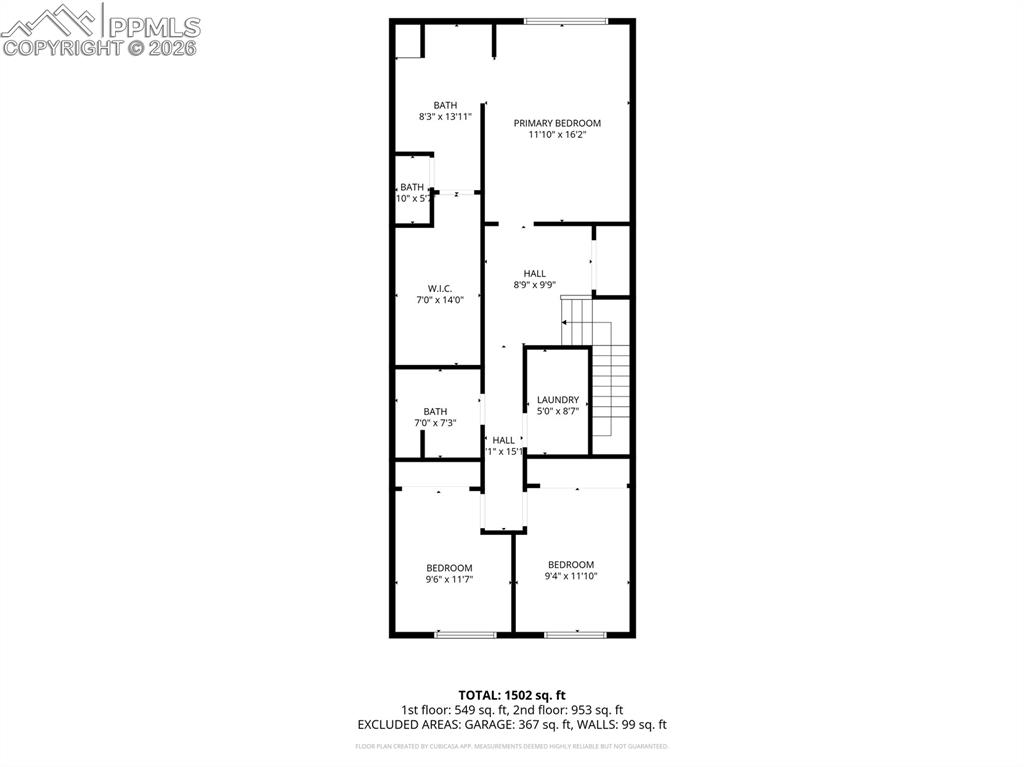 Image 31 of 32: Upper level with 3beds, 2baths, laundry, and generous primary suite.