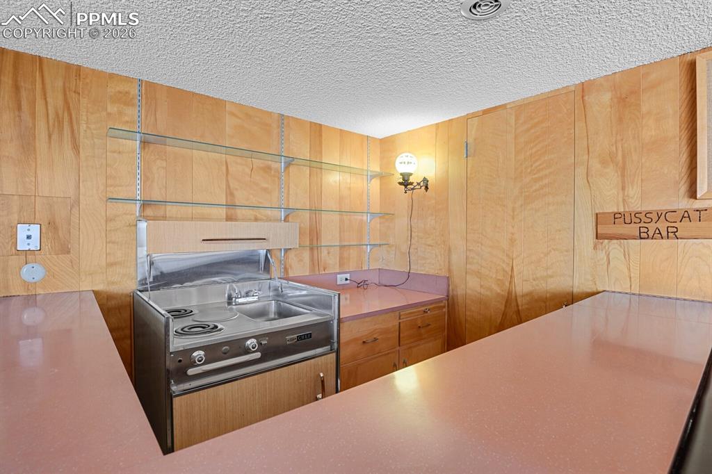 Image 30 of 49: Basement Wet Bar w/ storage closet