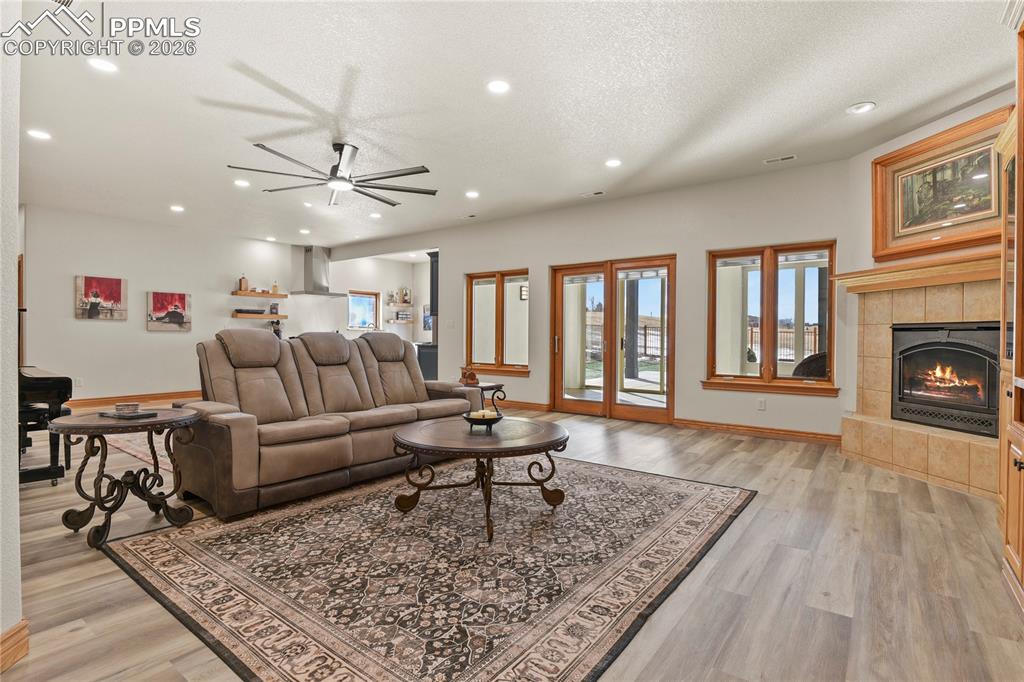 Image 22 of 50: Lower level family room with Heat 