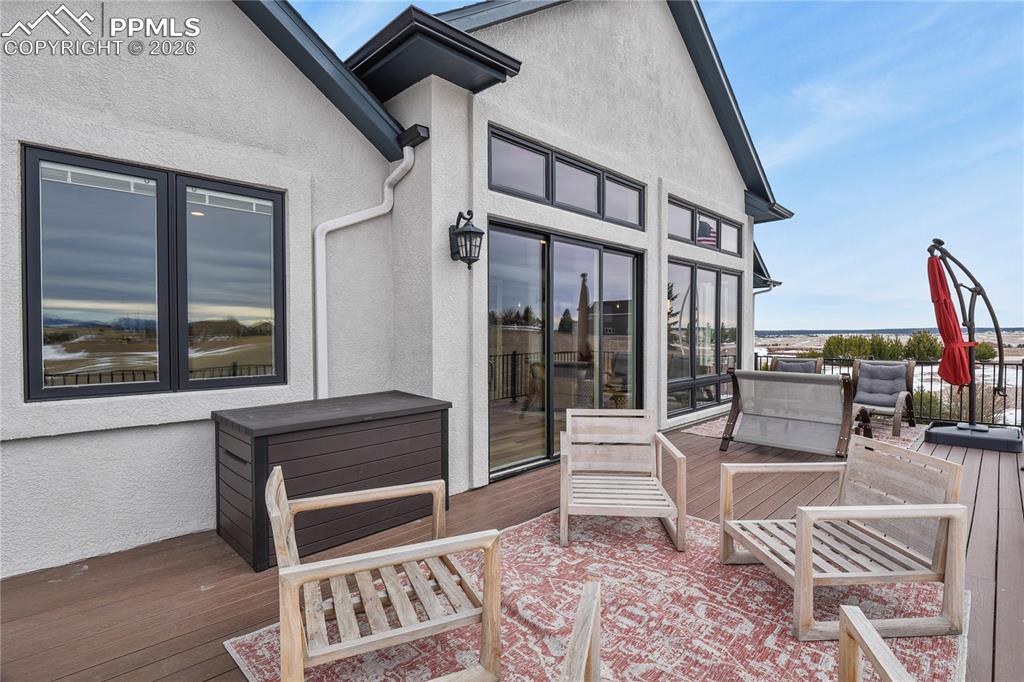 Image 39 of 50: Beautiful upper level decking professionally constructed with composite mat