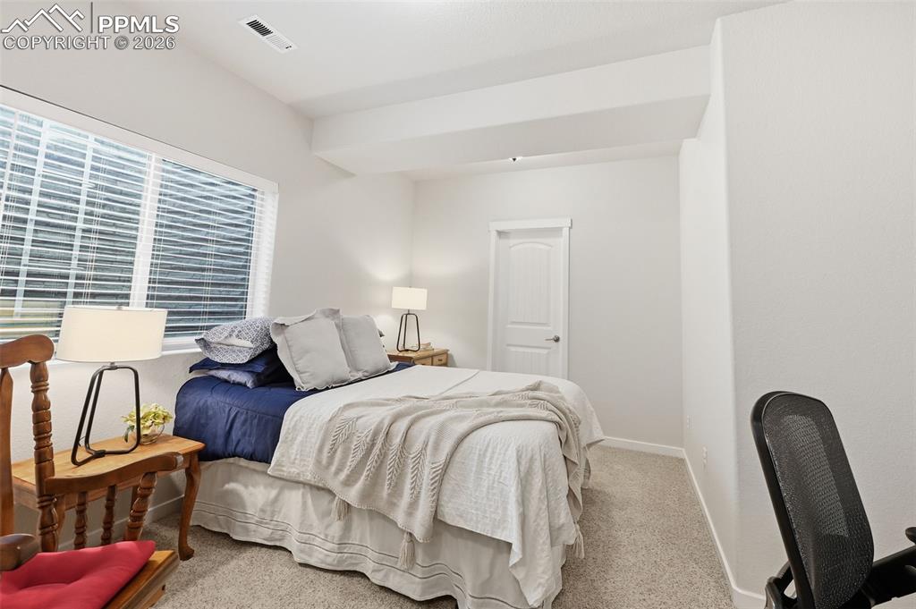 Image 31 of 39: Fourth bedroom in the basement with walk in closet!
