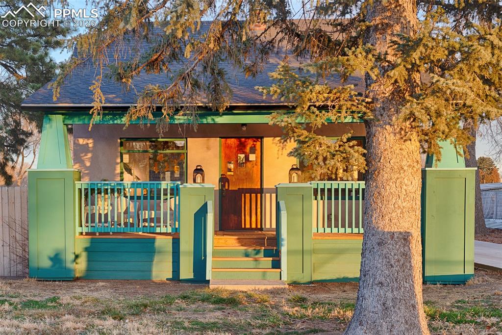 Image 7 of 50: Front of the home with new built Craftsman style porch