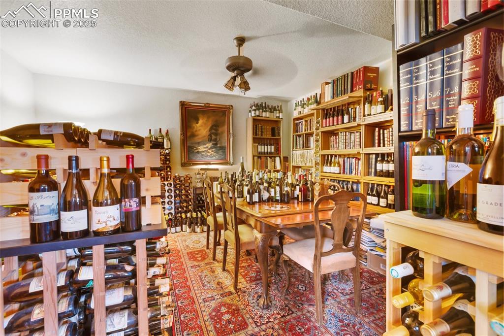 Image 44 of 50: Dining room featuring a textured ceiling