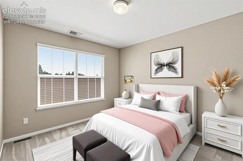 Image 26 of 40: virtually staged bedroom 3