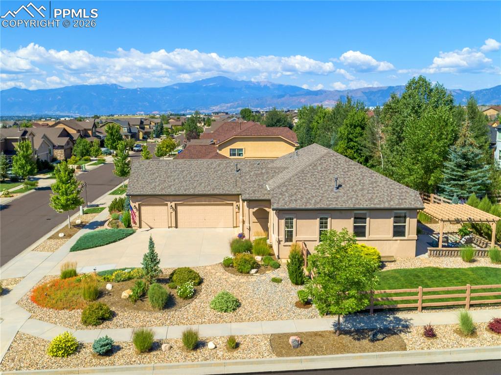 Image 3 of 50:  Professionally-designed landscaping with colorful perennials, native grass