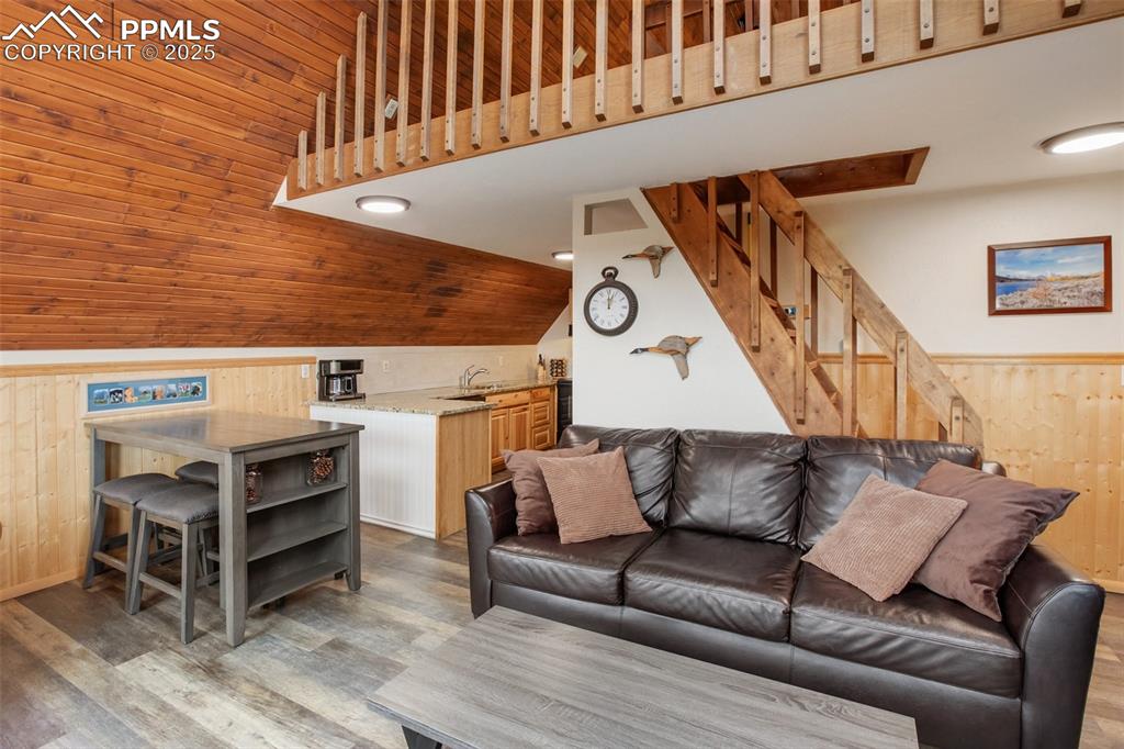 Image 15 of 50: Dining area adjacent the living and kitchen