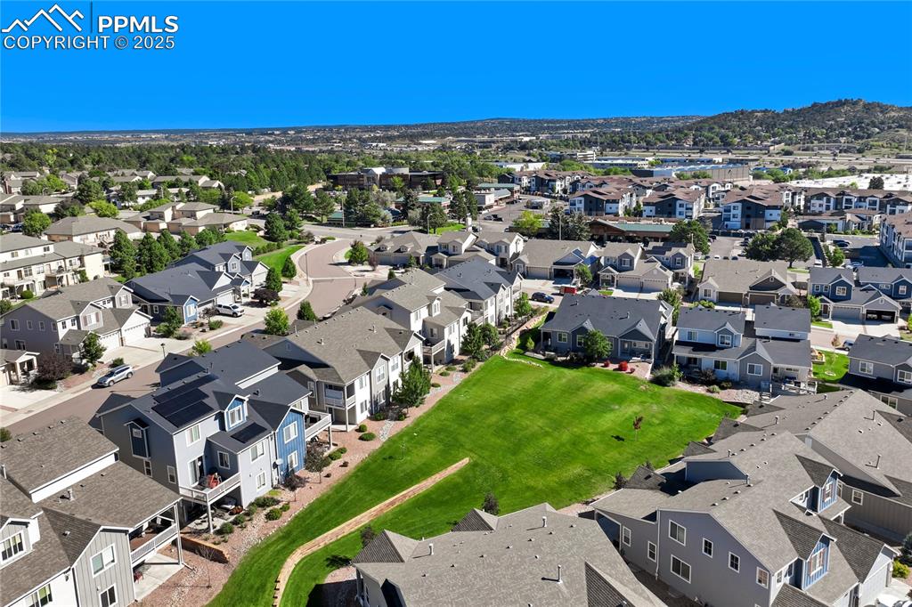 Image 37 of 44: Aerial perspective of suburban area
