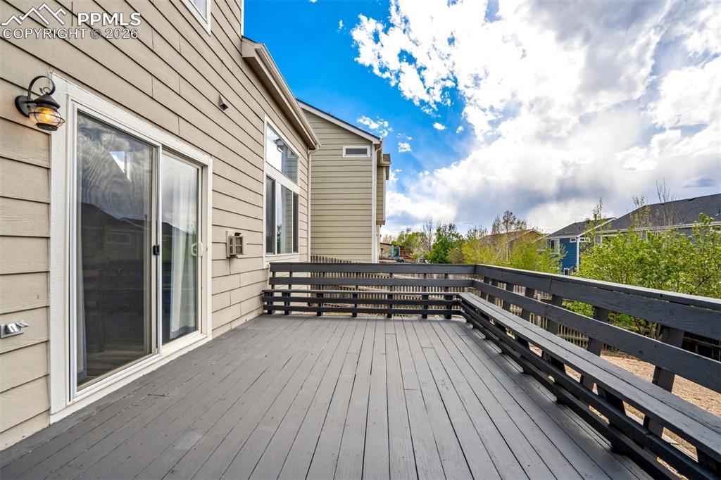 Image 39 of 42: Built-in seating on the deck. 