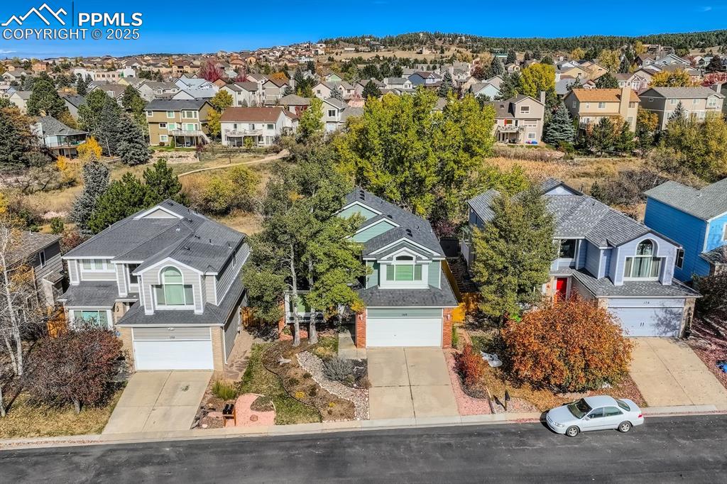 Image 33 of 34: Aerial perspective of suburban area
