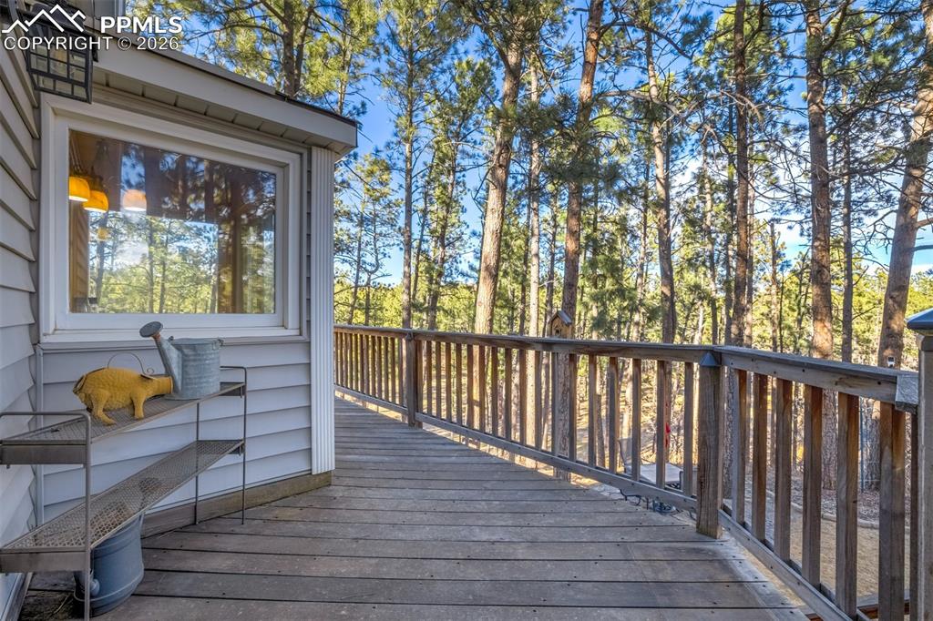 Image 40 of 50: Expansive outdoor space, Brazilian hardwood deck with outdoor dining area, 