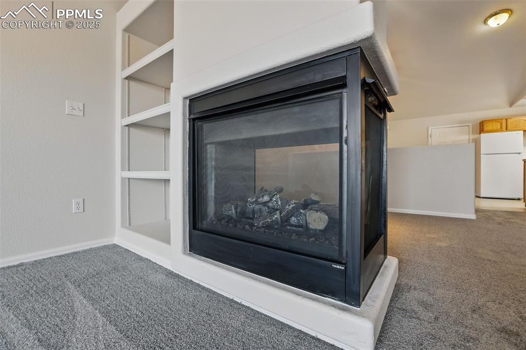 Image 17 of 50: 3 sided gas fireplace