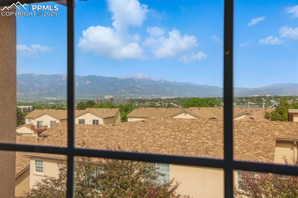 Image 20 of 50: View of mountain background from living room