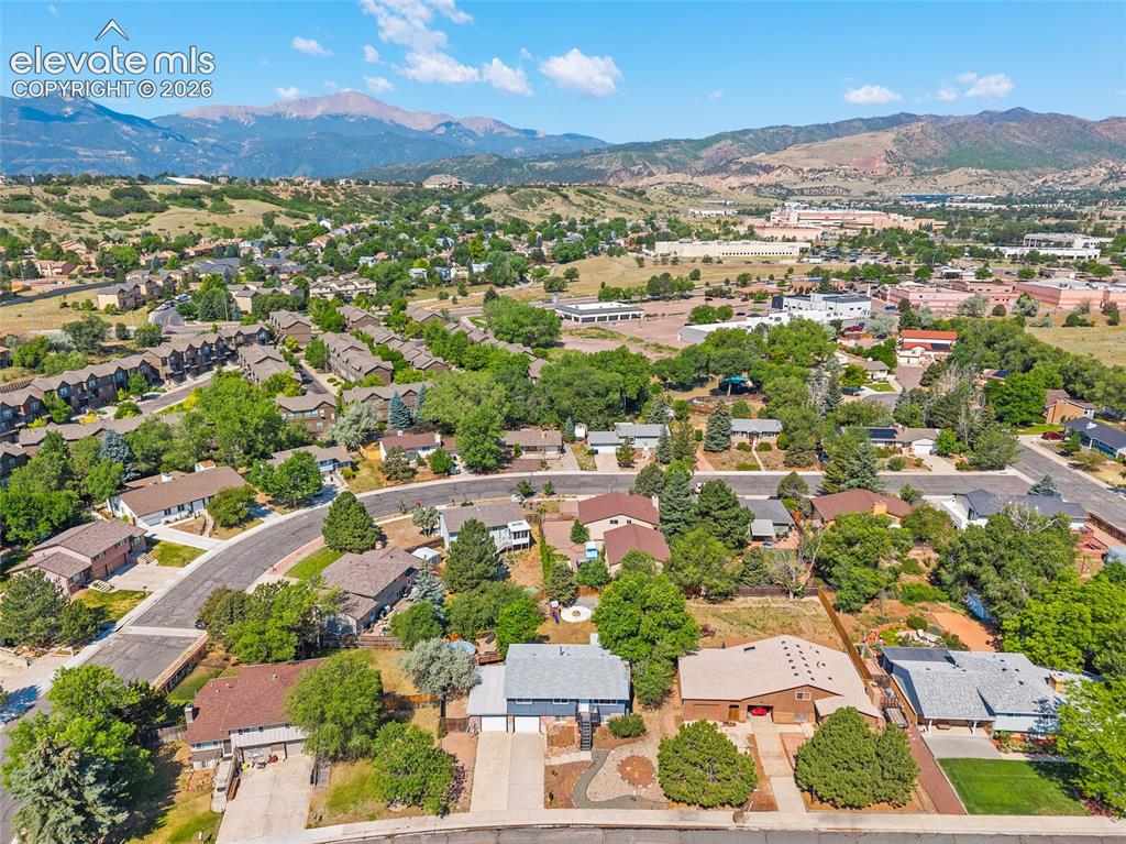 Image 44 of 50: Aerial view of neighborhood.