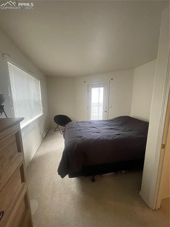 Image 13 of 24: Bedroom featuring light carpet