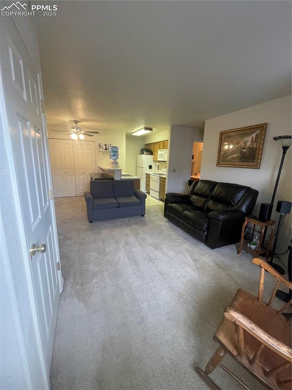 Image 3 of 24: View of carpeted living room