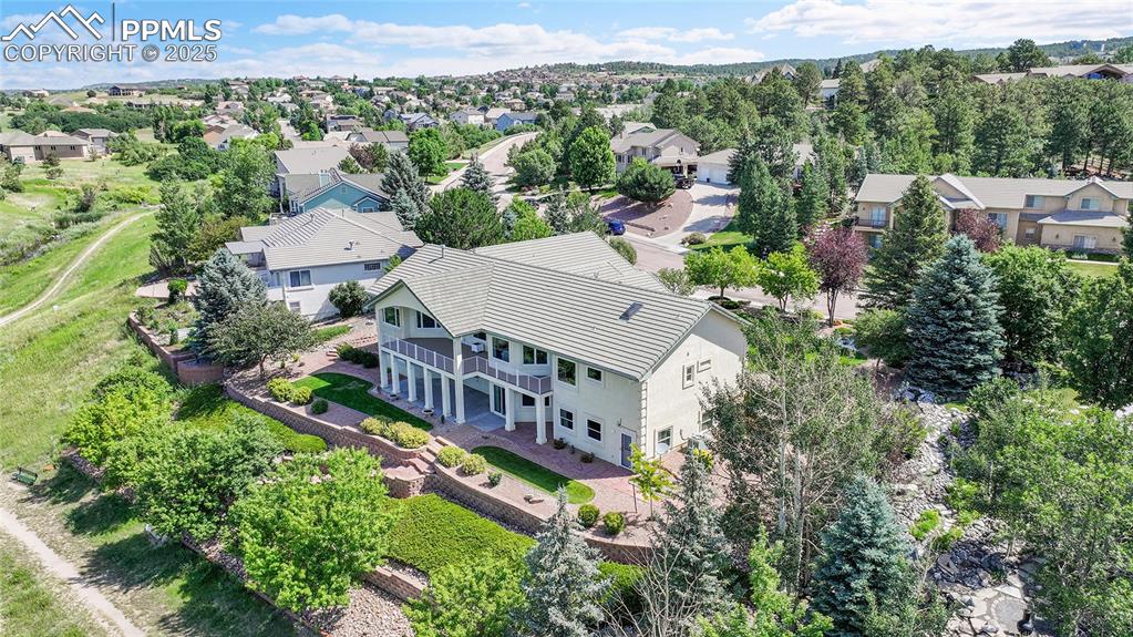 Image 2 of 48: Aerial perspective of backyard