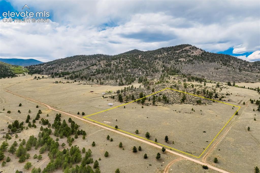 Image 3 of 29: Aerial view of the lot line overlay for the full 10 acres