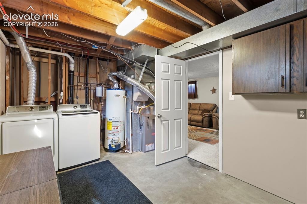 Image 25 of 30: Large Laundry area with cabinets for extra storage