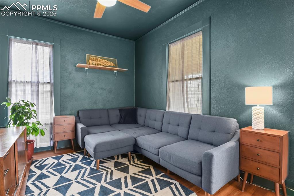 Image 3 of 37: Beautiful hardwood flooring runs through much of the home