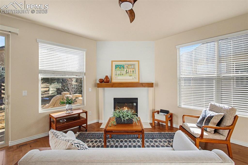 Image 12 of 45: Cozy fireplace