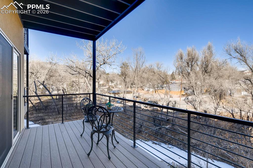 Image 10 of 29: Deck off of living room