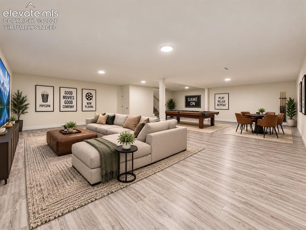 Image 43 of 50: Virtually Staged Basement – Virtually staged to showcase the expansive lowe