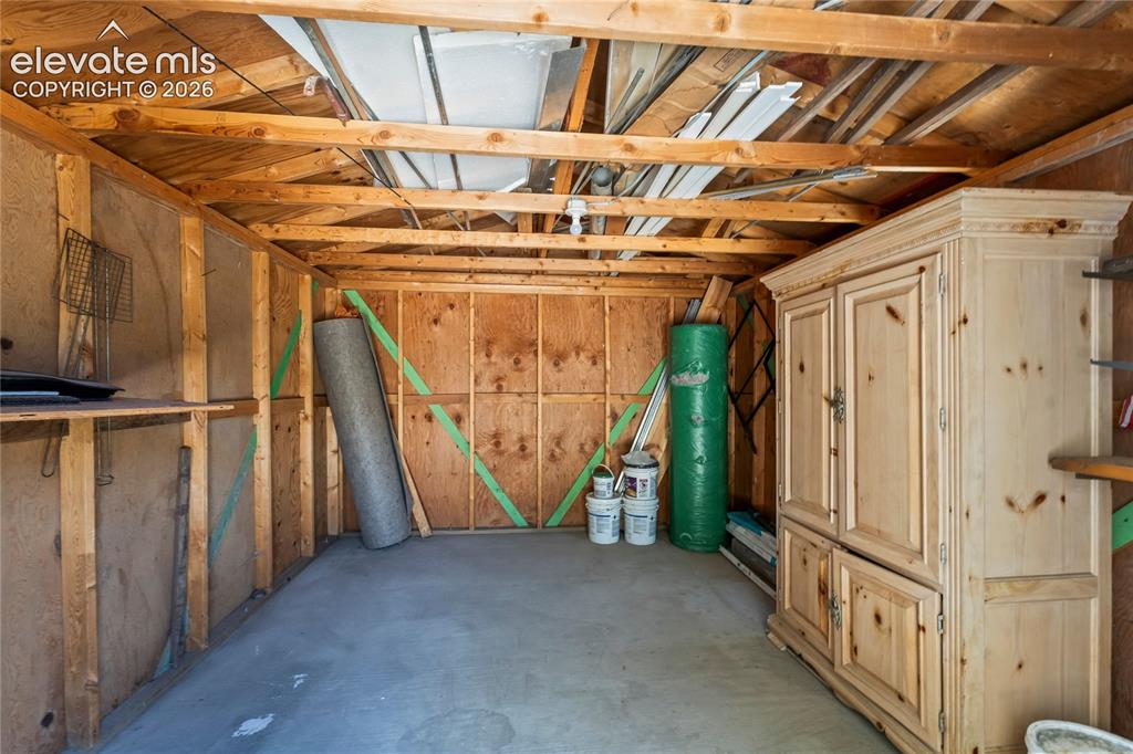 Image 28 of 30: Inside of storage shed
