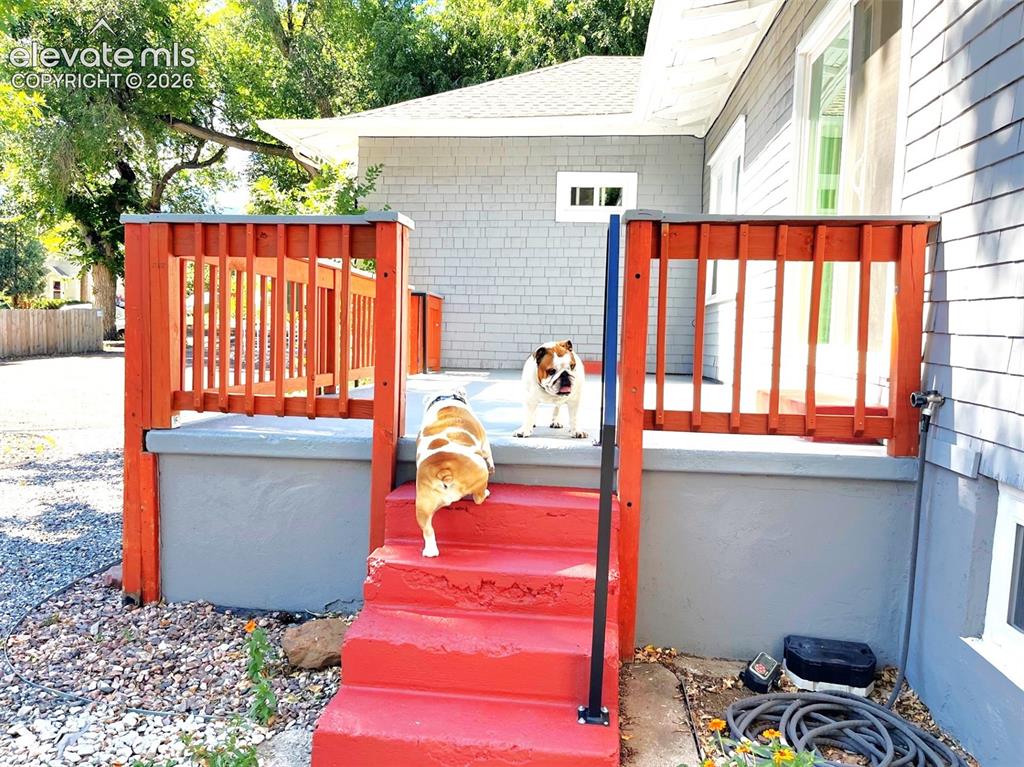 Image 7 of 30: Back yard fence with gate access to alley