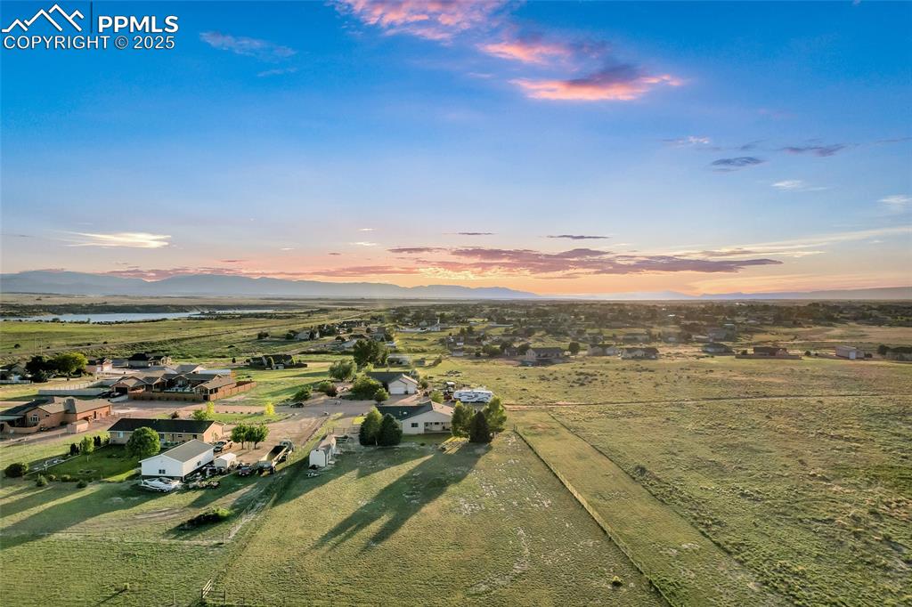 Image 41 of 44: Aerial view at dusk of a mountain view and 40+ out parcel on North side of 
