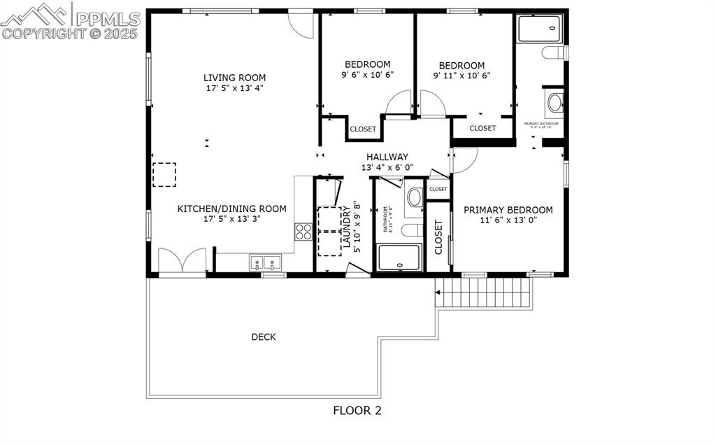 Image 13 of 23: Bathroom with dark speckled floor, a shower stall, and vanity